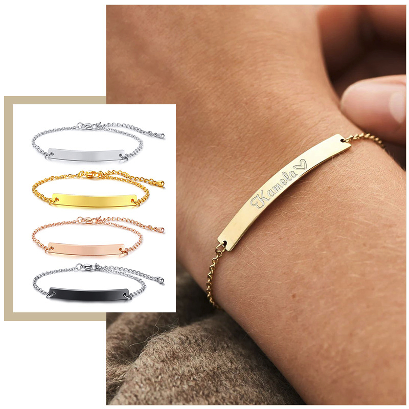 Jewelry Quotes - Elegant Personalized ID Bar Bracelets for