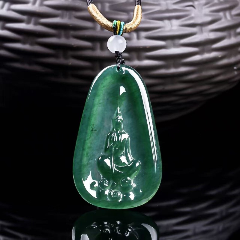 The Jewelry & Watches - Natural Real Emerald Blue Water Buddha
