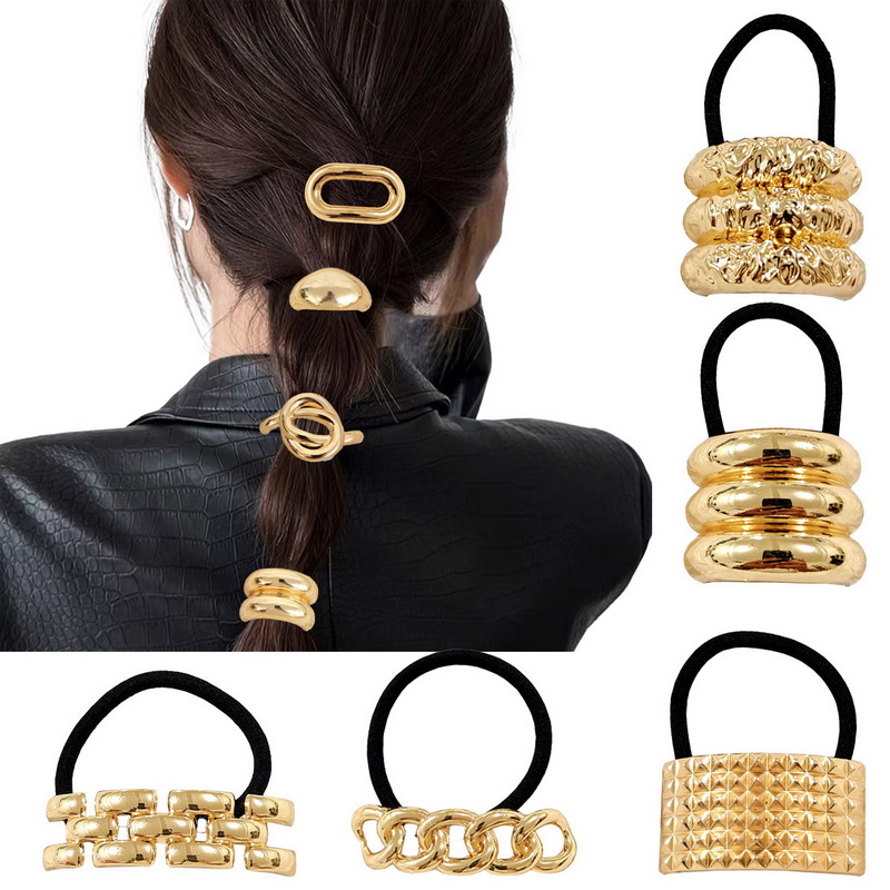 Shop Jewelry & Watches Near Me - 2024 fashion Punk Metal hair rubber