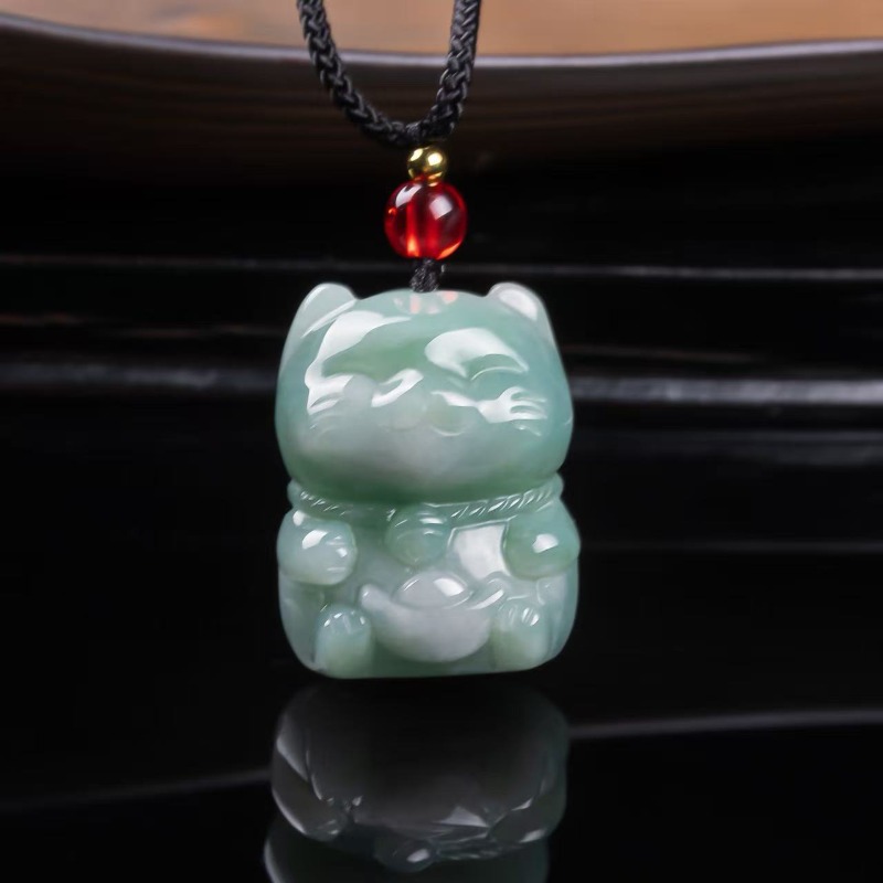 Natural Emerald Jade Lucky Cat - The Jewelry & Watches review and price