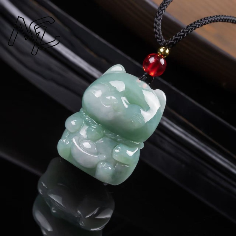 Natural Emerald Jade Lucky Cat - The Jewelry & Watches review and price