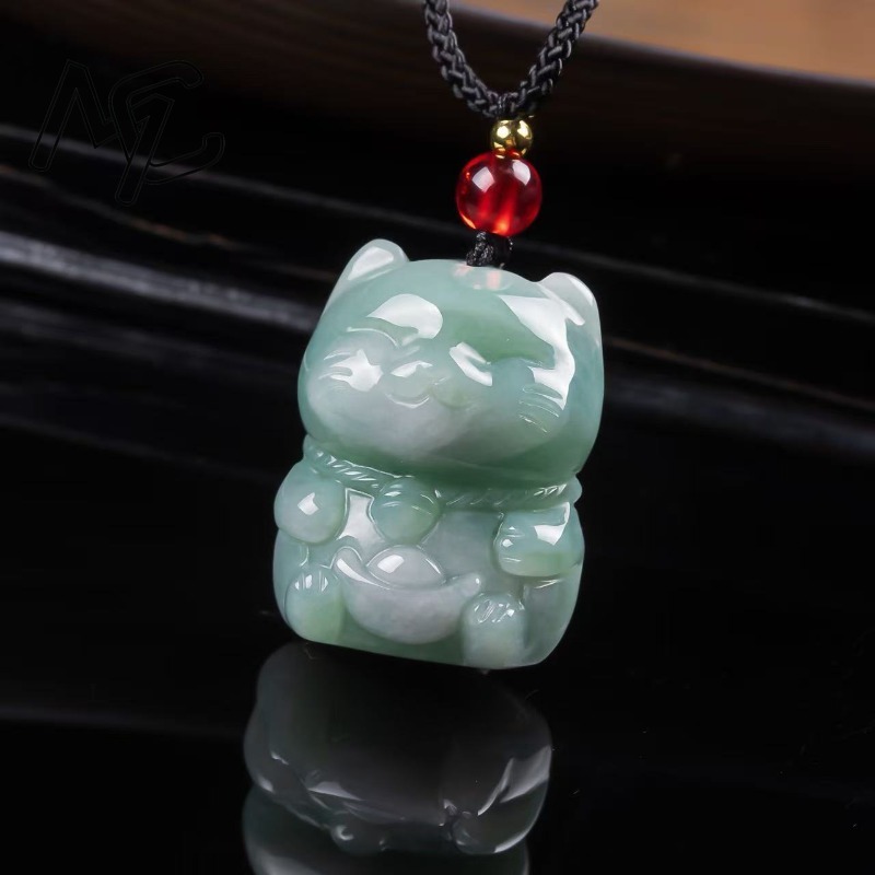 Natural Emerald Jade Lucky Cat - The Jewelry & Watches review and price