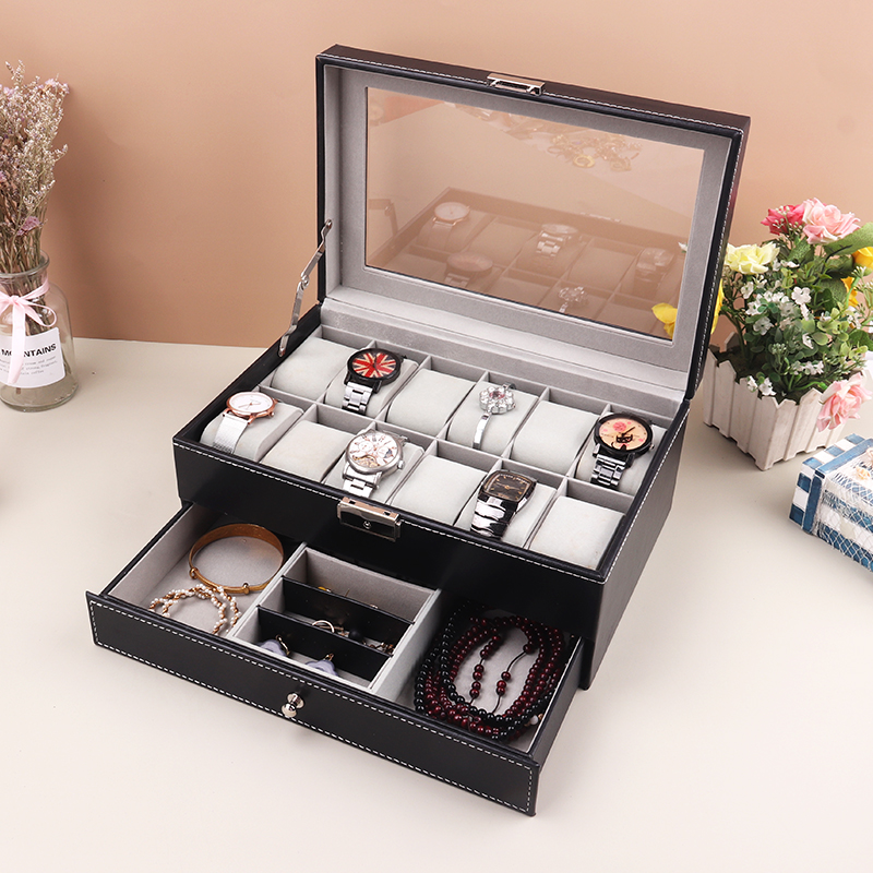 12 Grids Watch Box PU Leather  - Best Jewelry Watches review and price