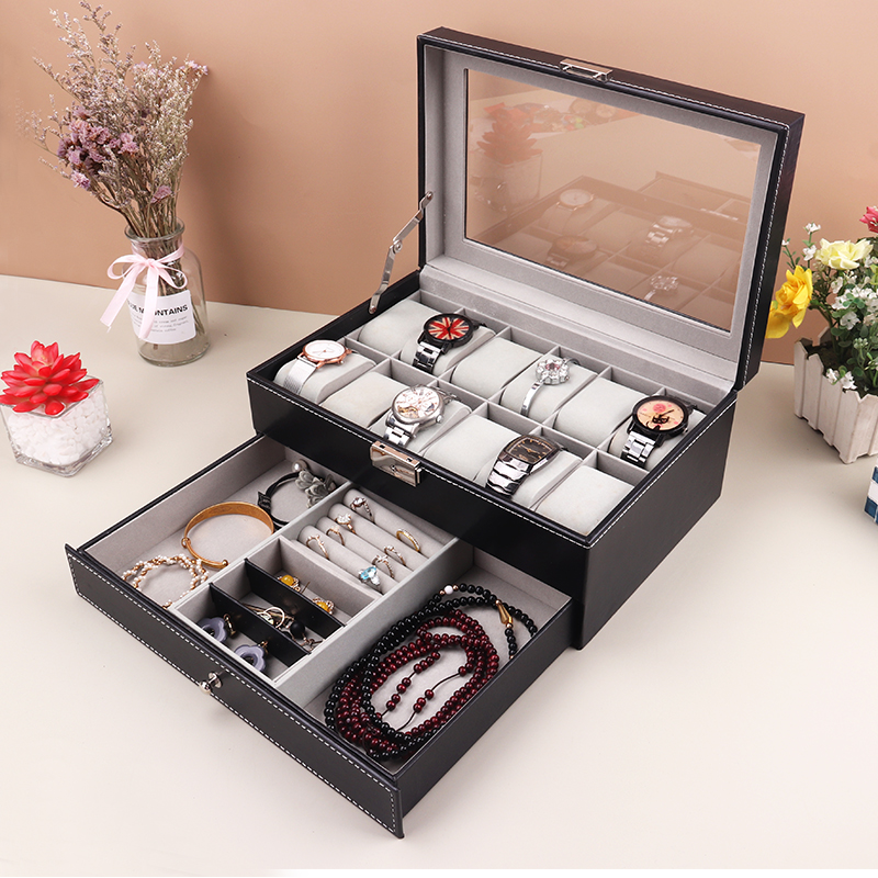 12 Grids Watch Box PU Leather  - Best Jewelry Watches review and price