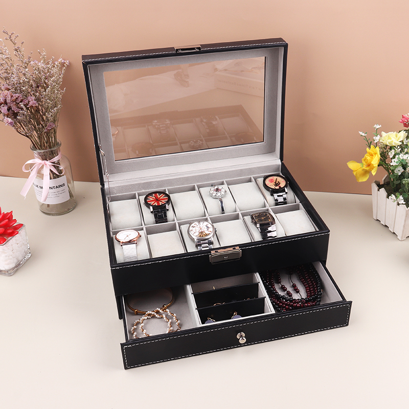 12 Grids Watch Box PU Leather  - Best Jewelry Watches review and price