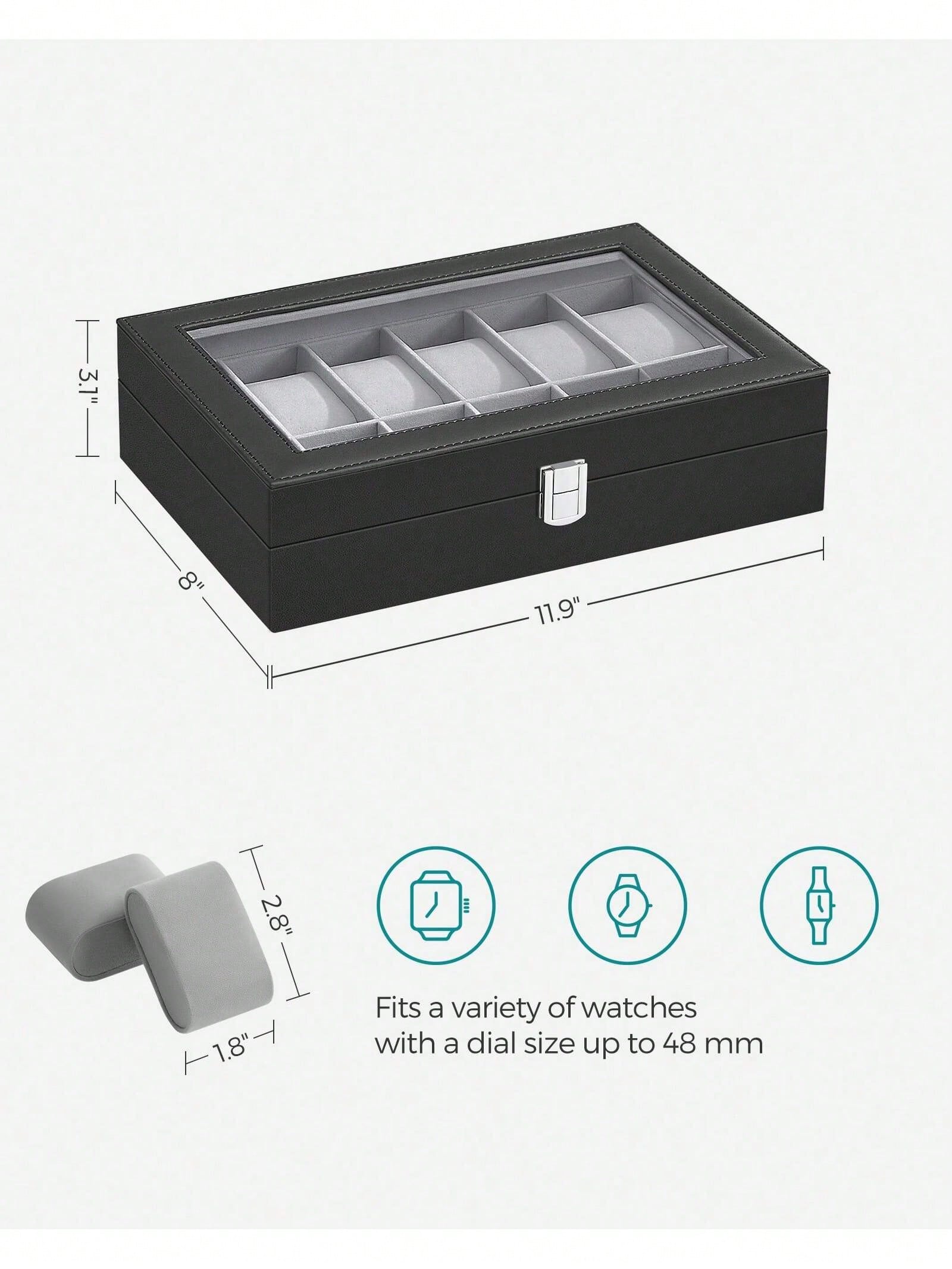 12-Slot Lockable Watch Box wit - Jewelry Stand Watches review and price