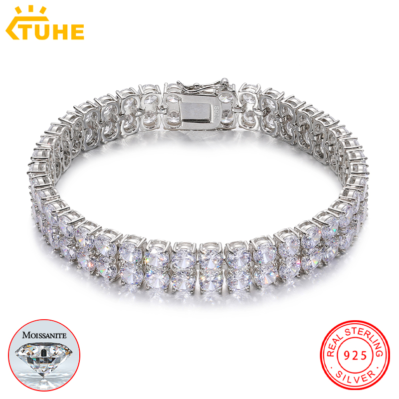 TUHE Unisex iced out Moissanit - Tennis Bracelet Cubic review and price
