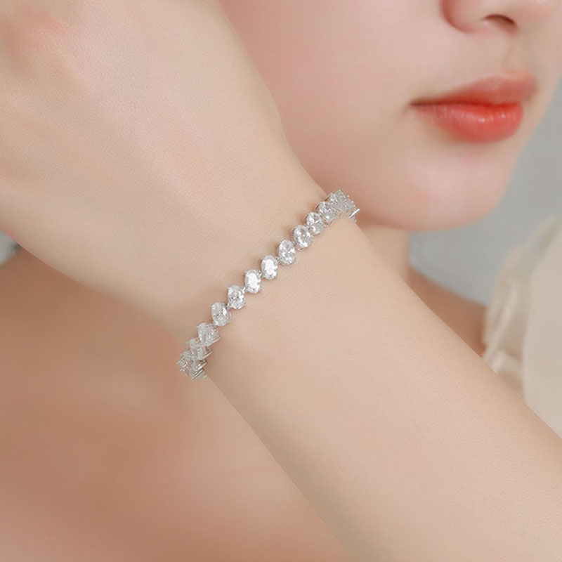 Real 925 Fine Jewelry Pave 4*6 - Tennis Bracelet Cubic review and price