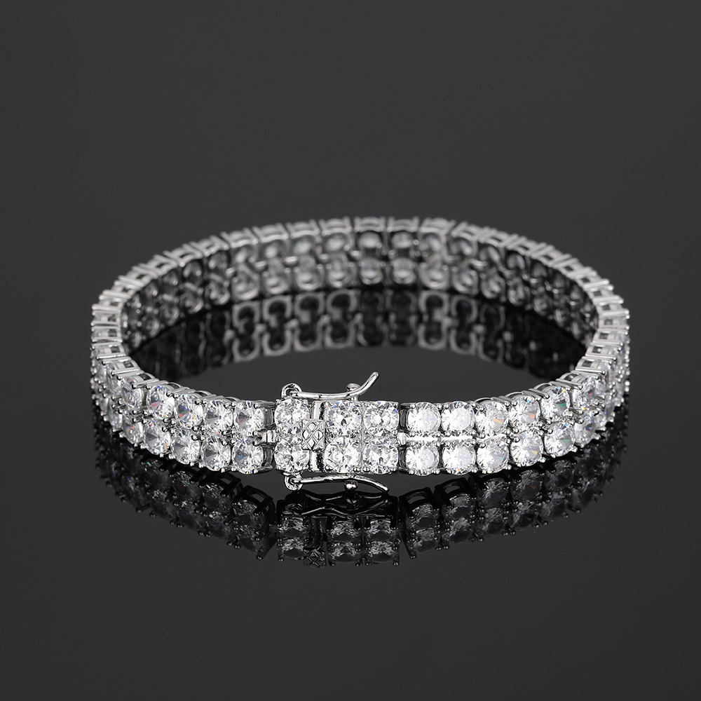 2 Row Tennis Chains Bracelet H - Tennis Bracelet Cubic review and price