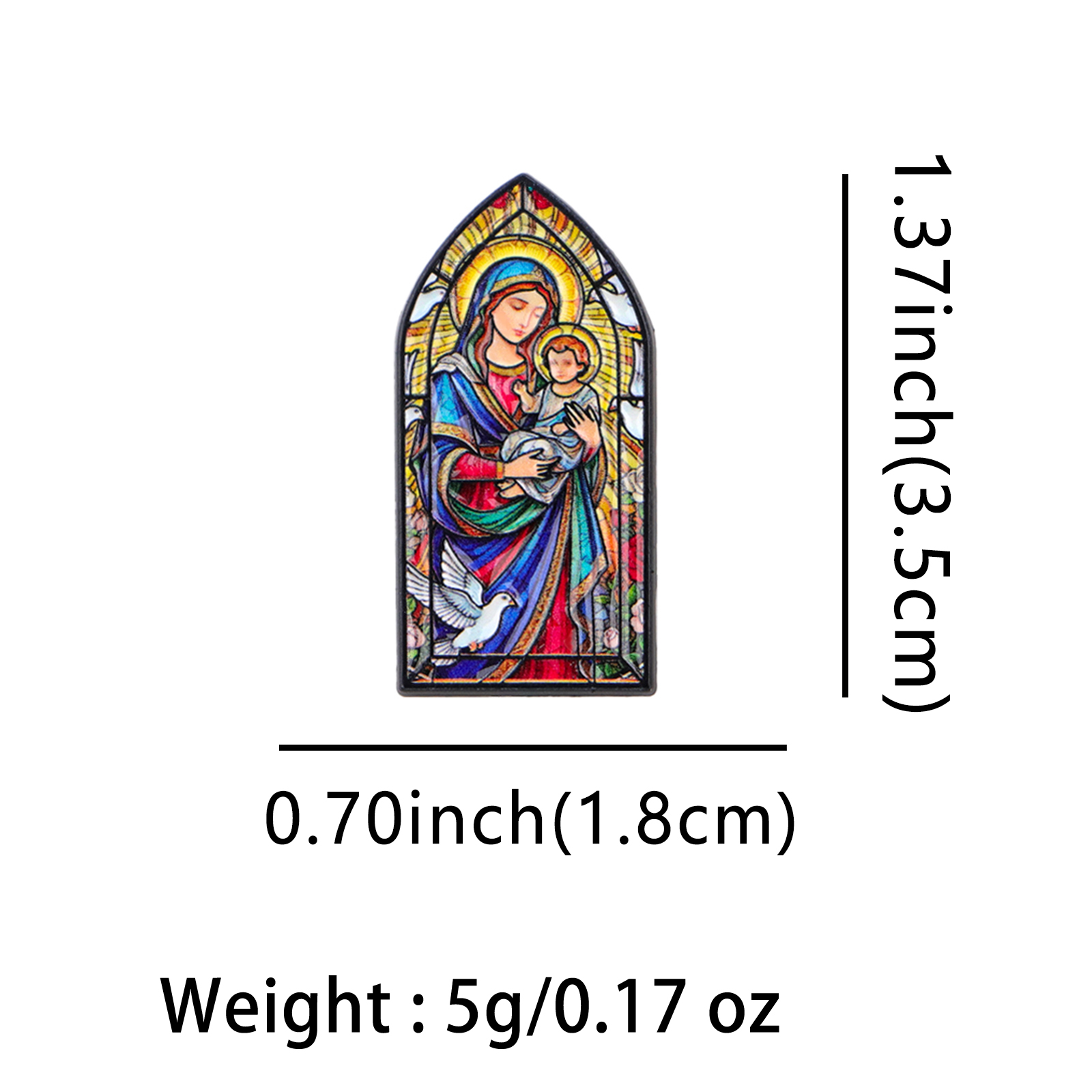 Virgin Mary Jesus Vintage Lape - Vintage Brooch Pin review and price