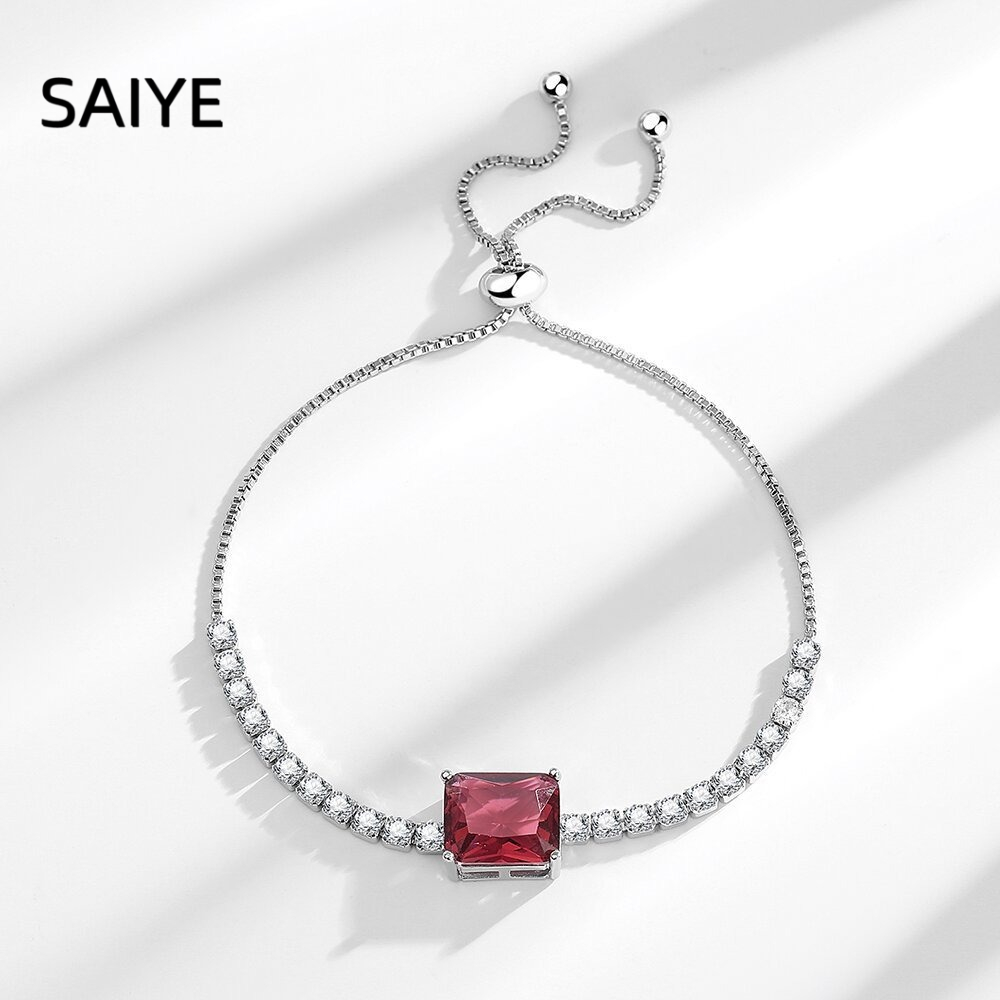 925 Sterling Silver Square Cut - Tennis Bracelet Cubic review and price